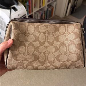 Coach Tan Large Cosmetic/Makeup Bag